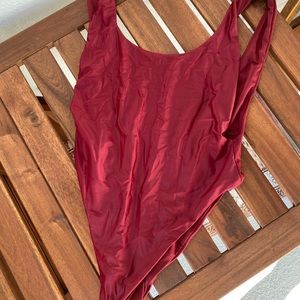 Aerie Cheeky Wine Colored One Piece Bathing Suit